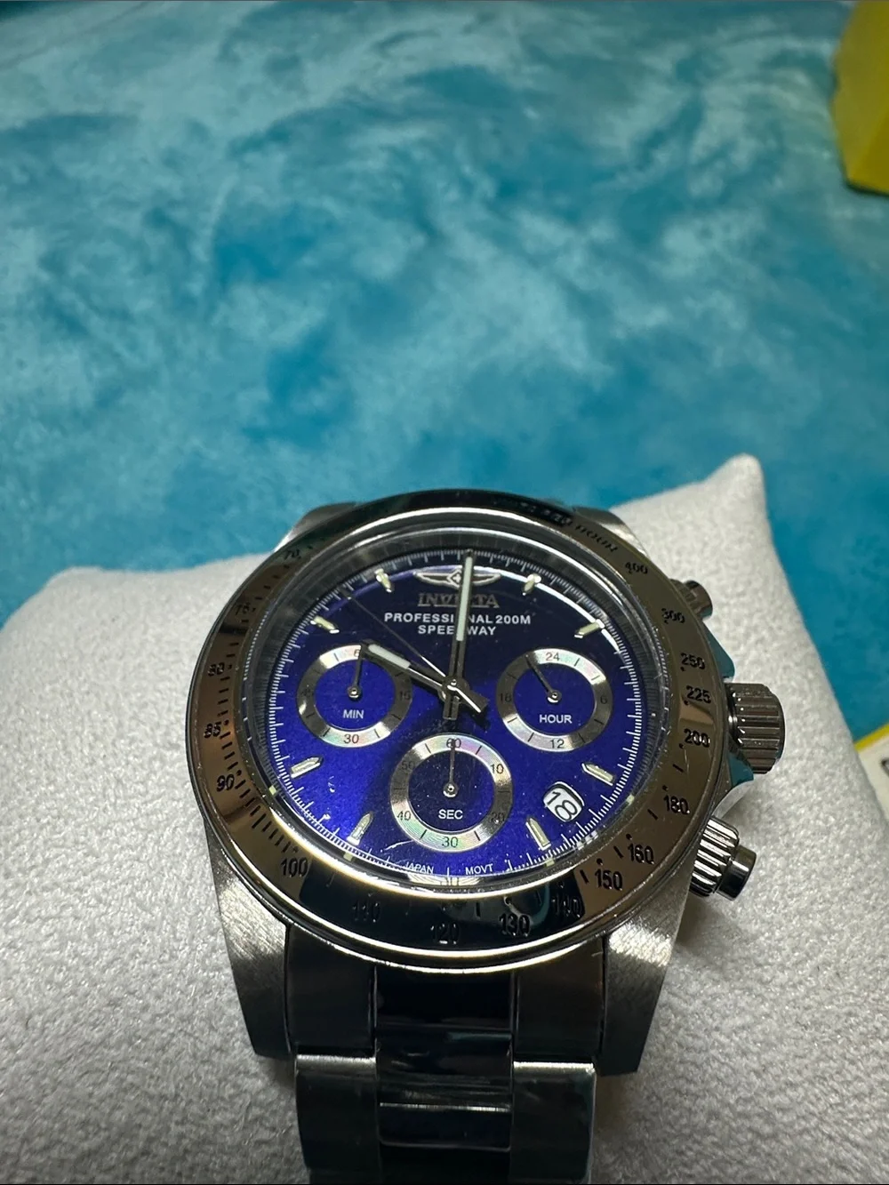 Invicta Men's Silver Stainless Steel Watch with Blue Dial #1